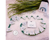 Stickserie ITH -  Wimpelchen Konfirmation plus Kreuz